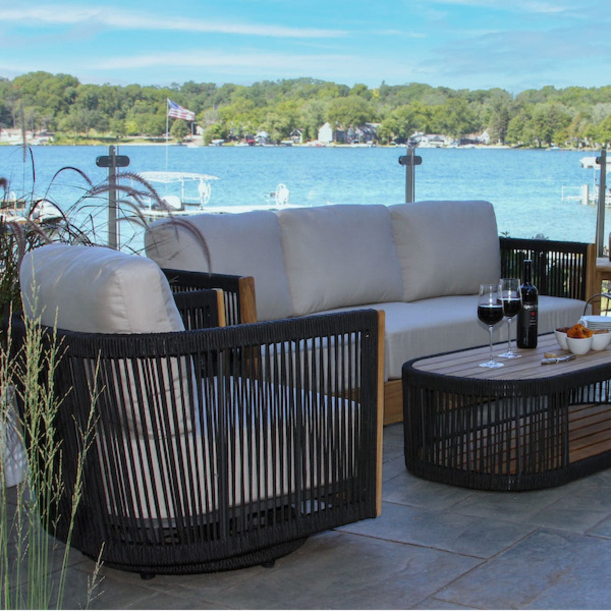 Teak and Black Rope Collection by Outdoor Interiors