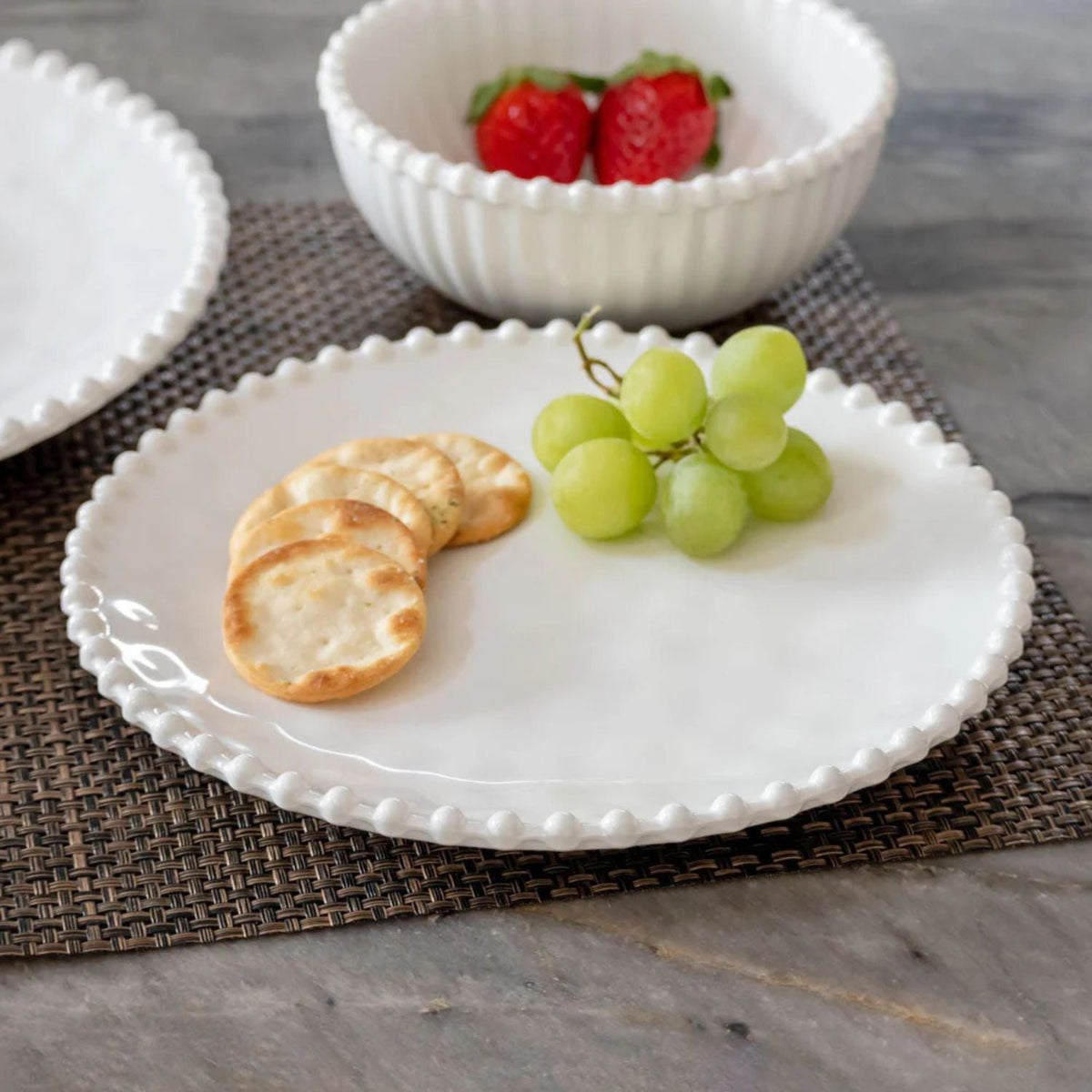 Beaded Pearl Melamine Outdoor Dinnerware