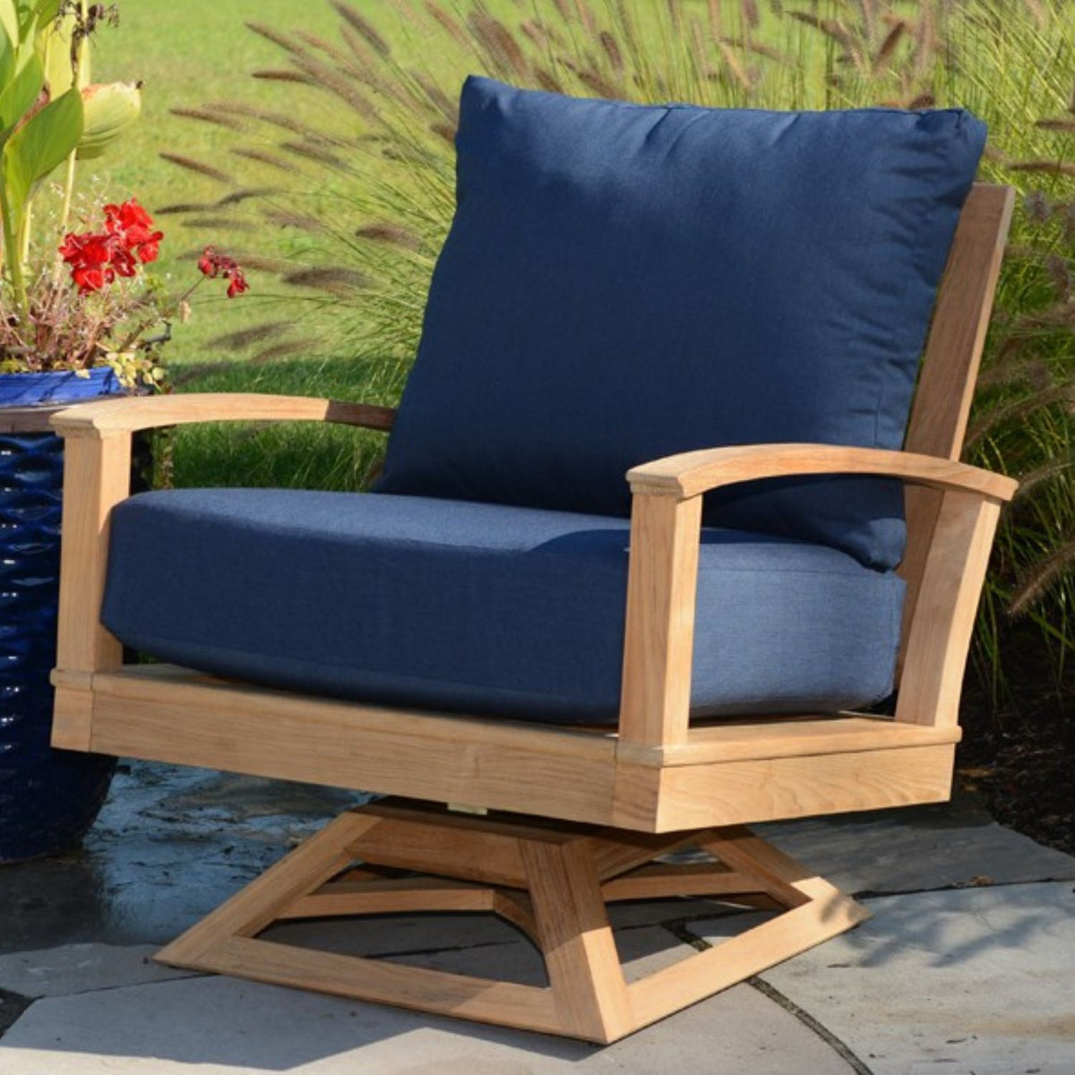 St Lucia Teak Outdoor Swivel Rocker