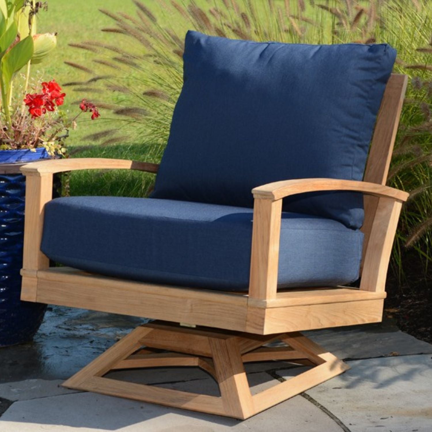 St Lucia Teak Outdoor Swivel Rocker