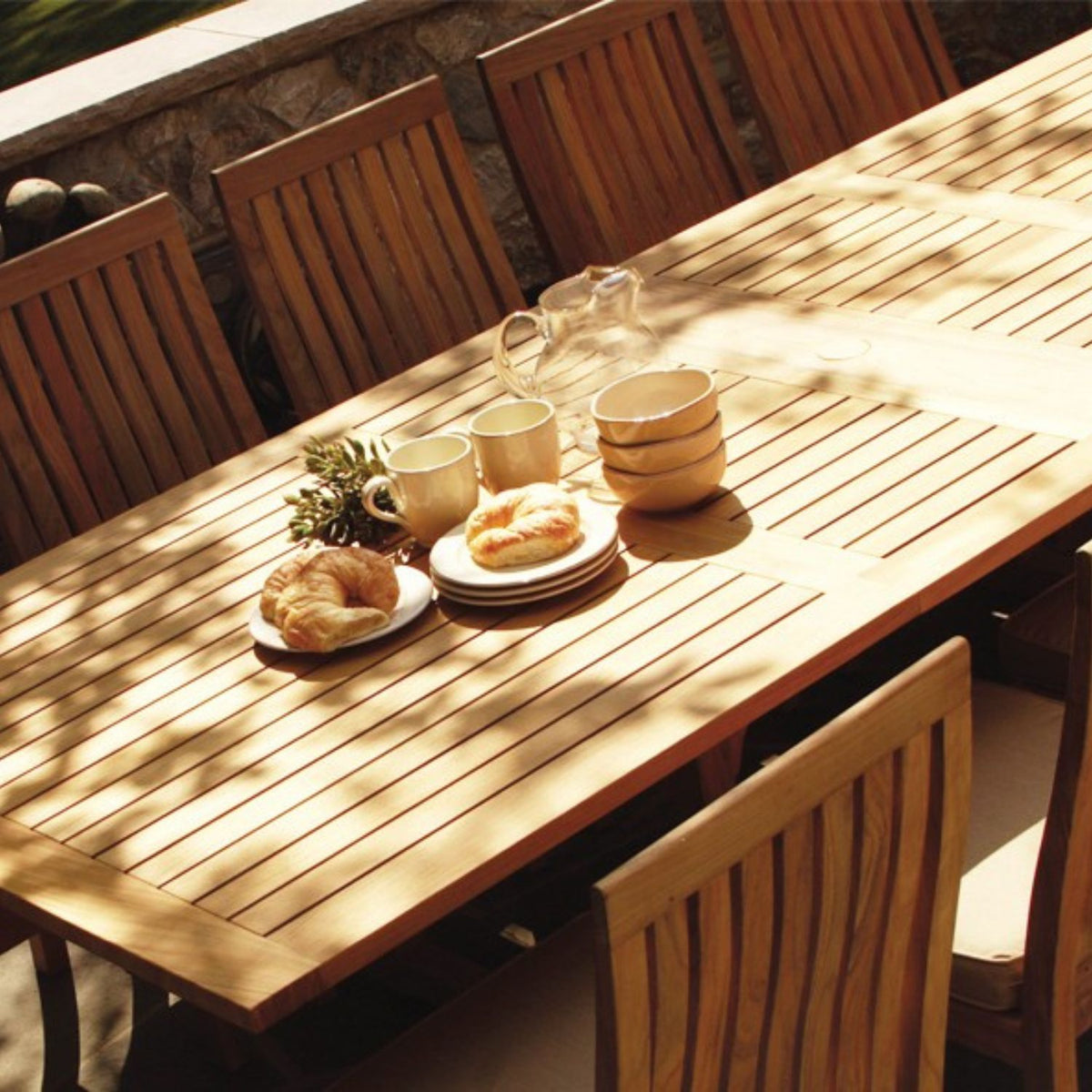 Outdoor Teak, extension table, seats up to twelve Riviera Outdoor Decor, Galveston 