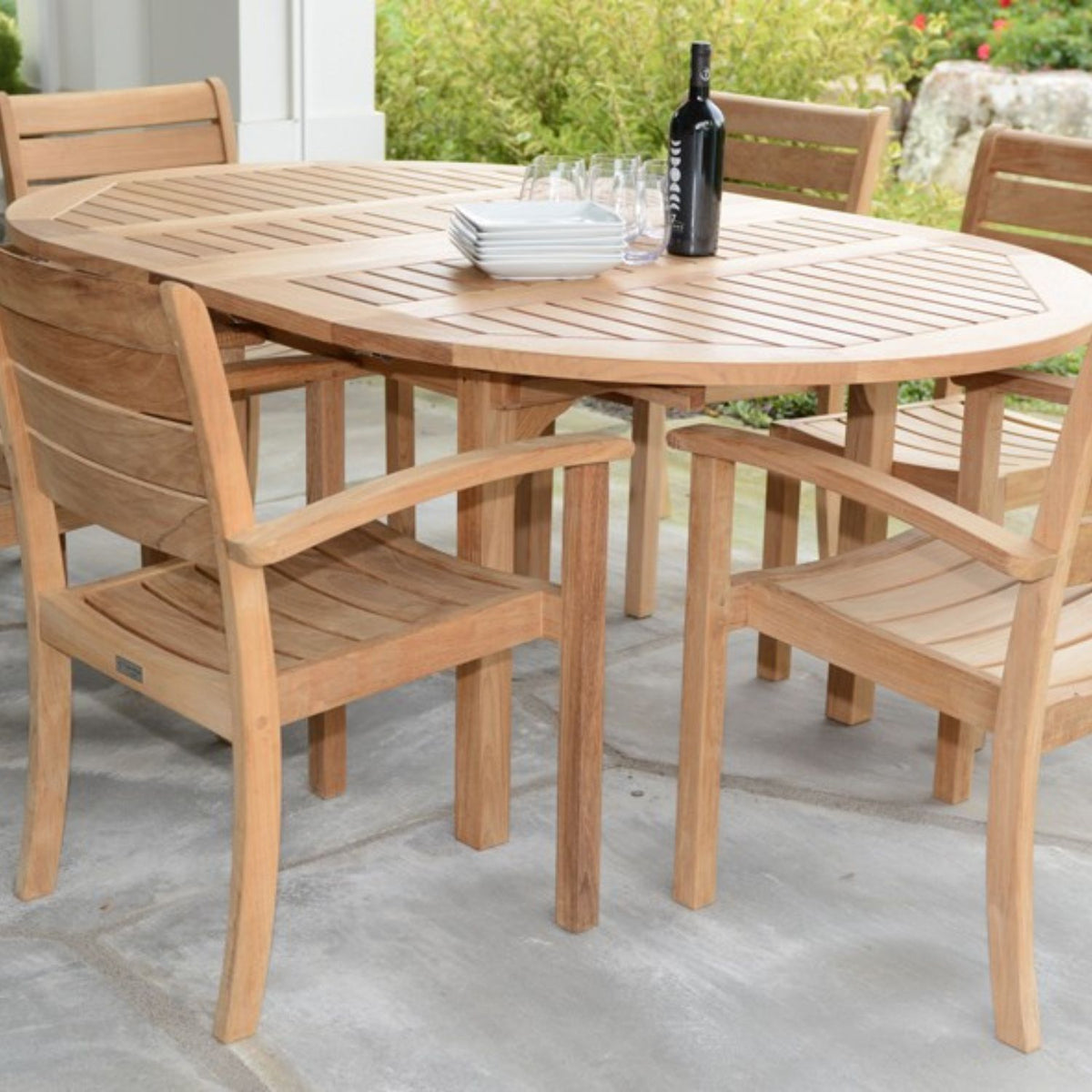 Teak Round Extension(Butterfly) Leaf Table, Patio Furniture, Riviera Outdoor Decor, Port Aransas