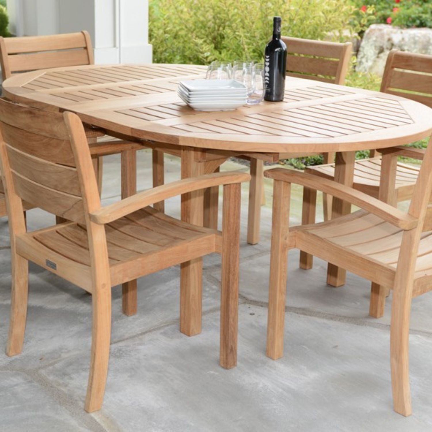 Teak Round Extension(Butterfly) Leaf Table, Patio Furniture, Riviera Outdoor Decor, Port Aransas