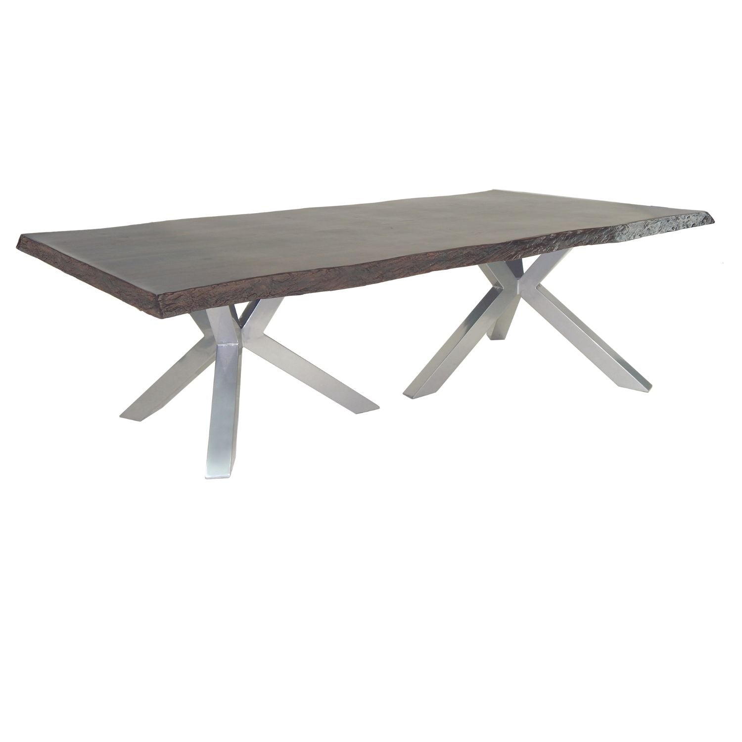 Contemporary Outdoor Table, Altra by Castelle, modern tripod leg, wood/stone tops, rust proof frame
