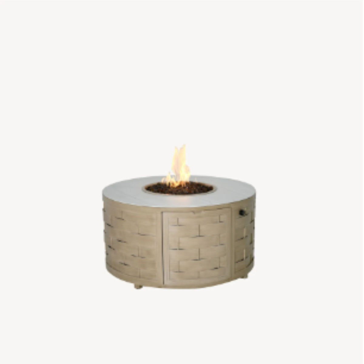 Coffee Table with Fire Pit 42&quot; round- coastal inspiration. Made of cast aluminum to resist rust 