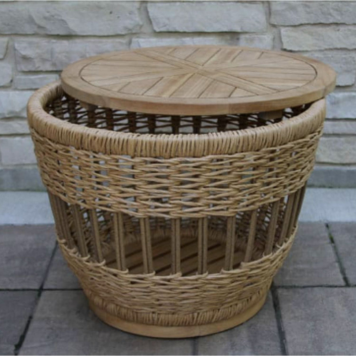 Bohemian Teak and Wicker Outdoor Patio Set