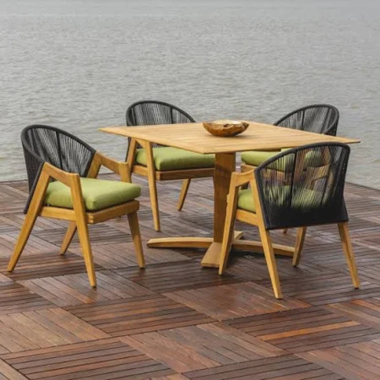 Lloyd Flanders, Alpine, Teak Dining Set, Seat 4