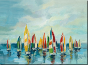 Outdoor Canvas Art, West of the Wind, Full Sail, Outdoor art work, outdoor dishes, for the sailor.