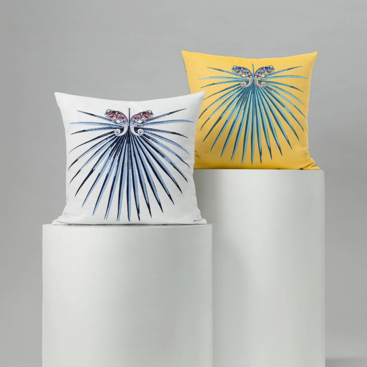 Luxury Outdoor Pillows, Chameleon on Sunbrella fabric, Riviera Outdoor Décor, Corpus Christi Texas, 