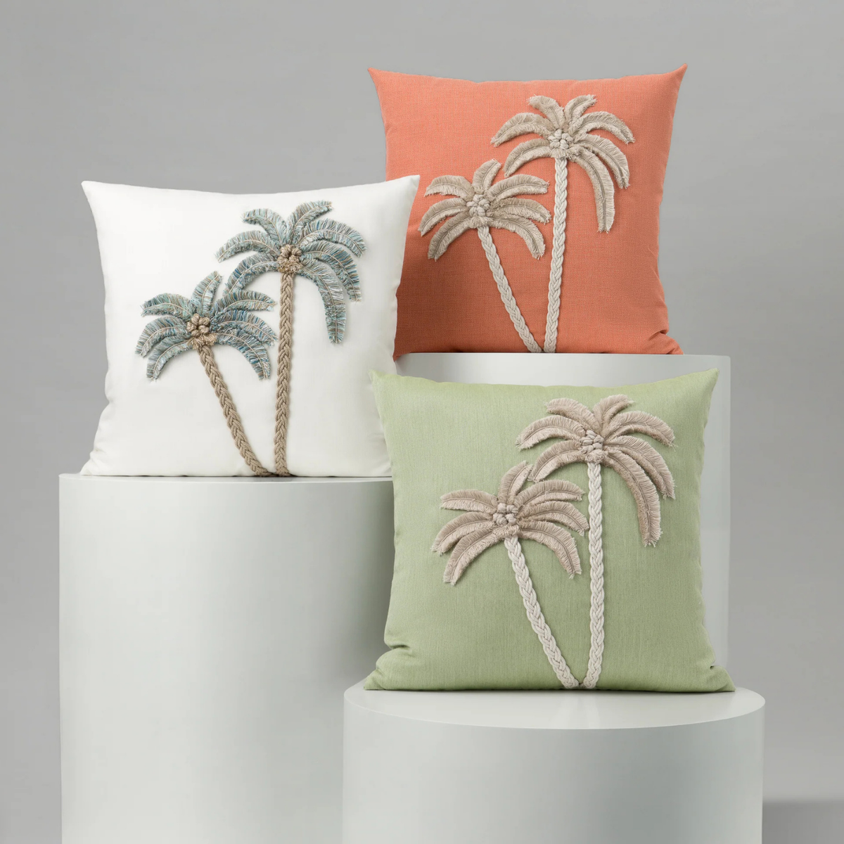 Luxury Outdoor Pillow, Escape, Palm Tree 22x22, Elaine Smith