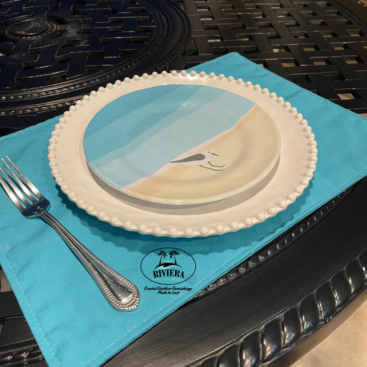 Outdoor Dinner Plates, Melamine,  Riviera Outdoor Décor, Corpus Christi, Texas