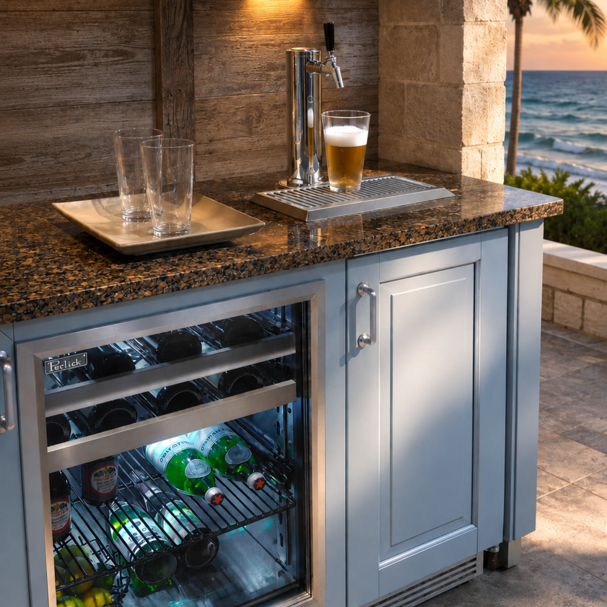 Custom, Marine Grade Outdoor Beverage Center | Coffee, Wine &amp; Beer Bar, Riviera Outdoor Decor,
