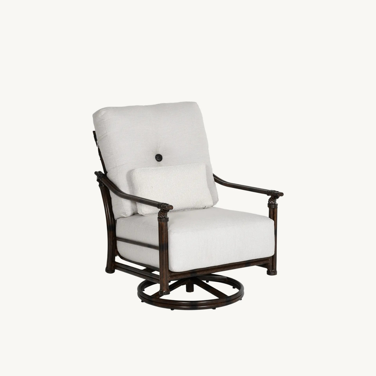 Castelle, Coco, Deep Seating High Back, Lounge, swivel Aluminum mimics rattan. Sunbrella cushion