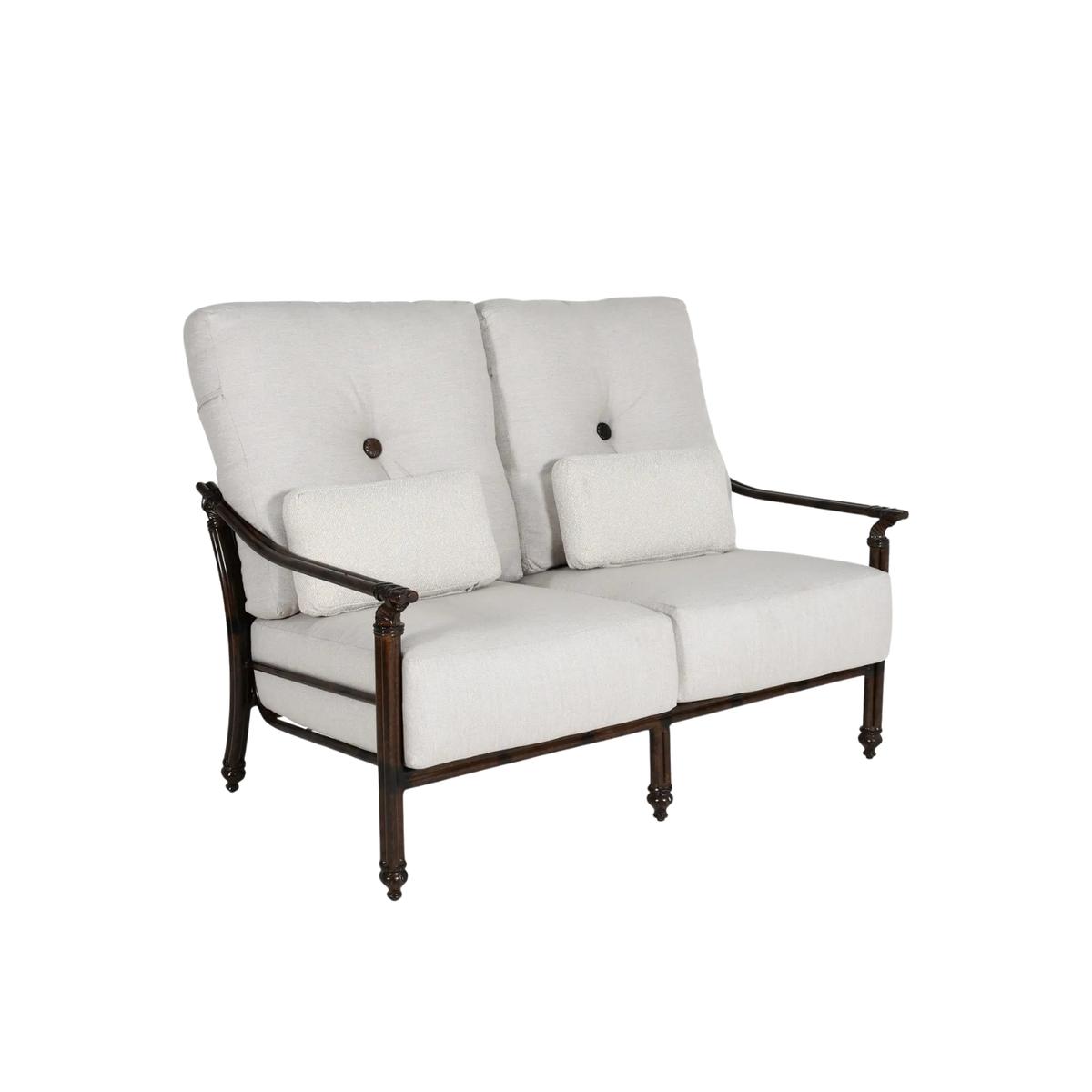 Castelle Coco, Patio Furniture set, Love Seat, Aluminum, withstands salt air, Coastal Conditions 