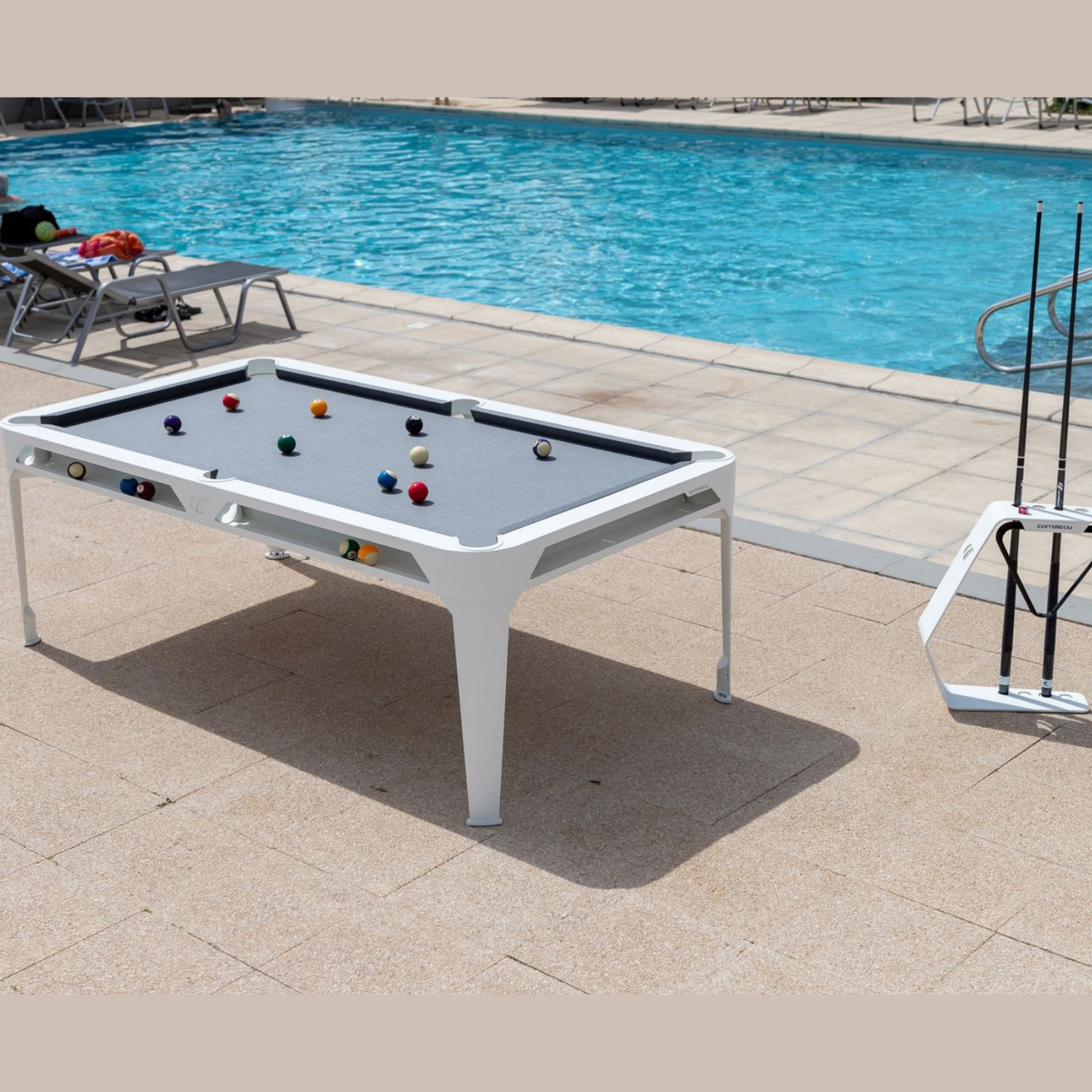 Outdoor Pool Table, Cornilleau- Orgin Shock and weather resistant. 