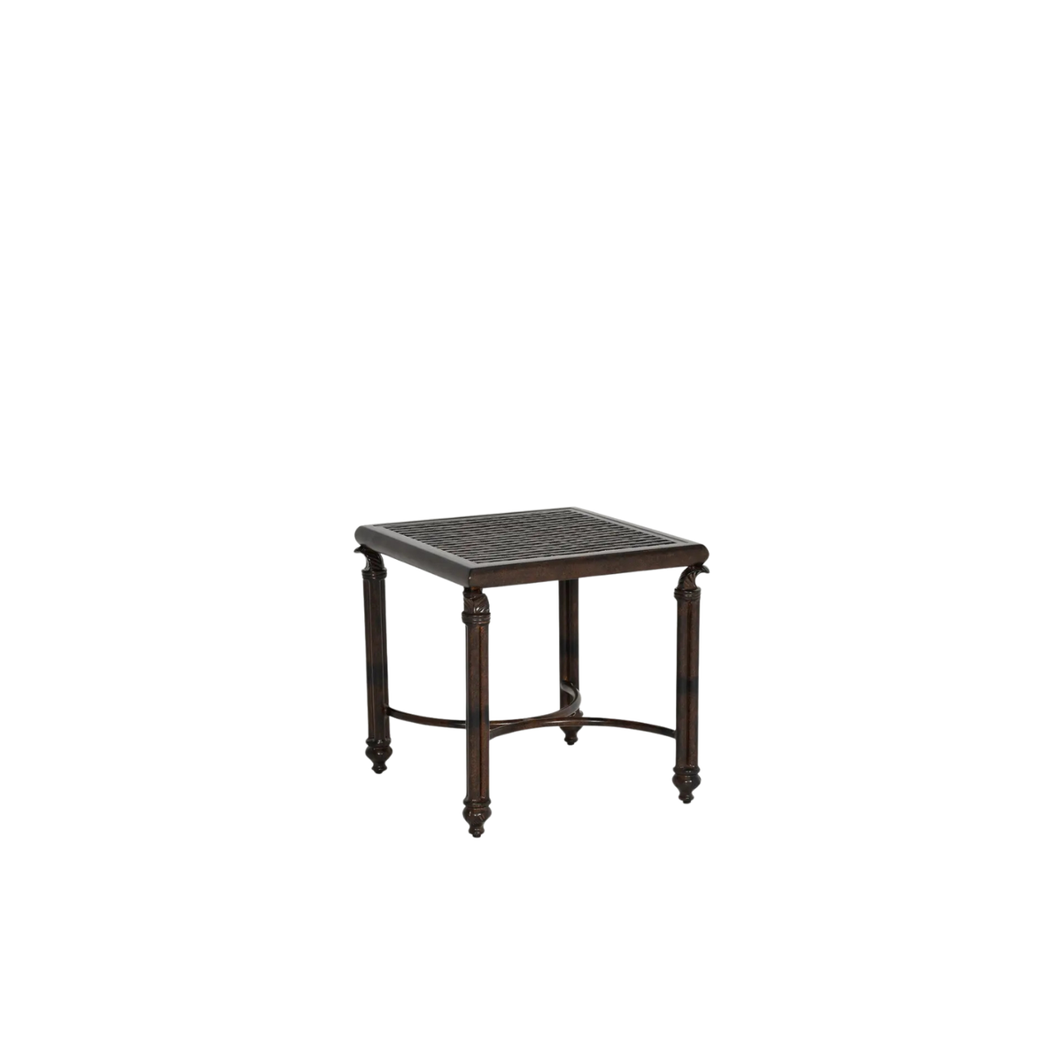 Castelle, Coco Square Side Table 20", Cast Aluminum with powder coat mimics rattan- no rust