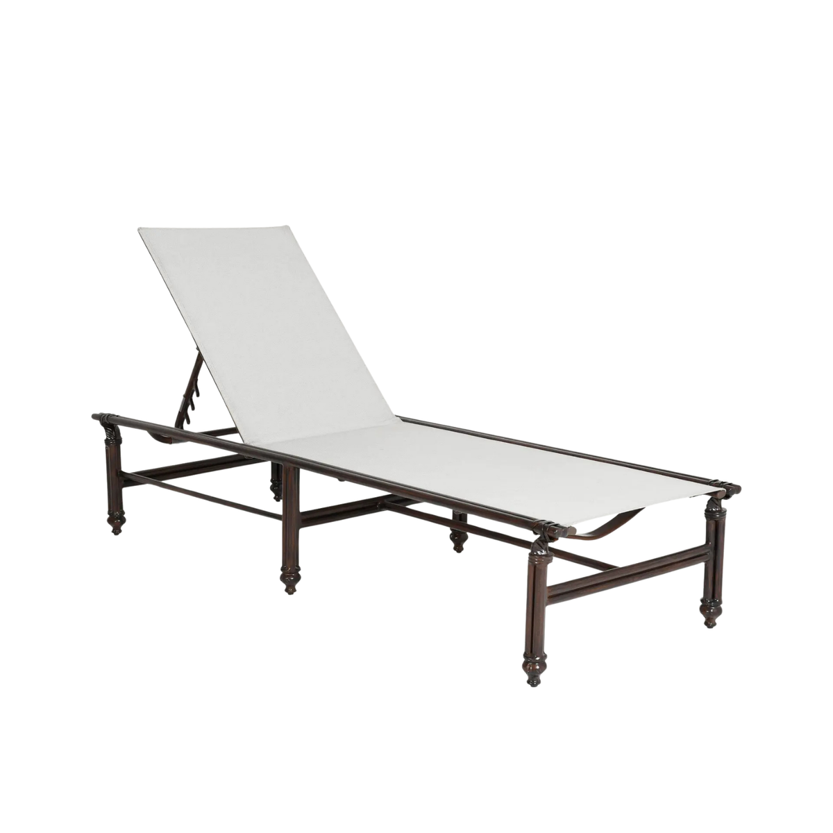Castelle Coco Sling Chaise Lounge, made of aluminum mimics rattan. withstands coastal salt air
