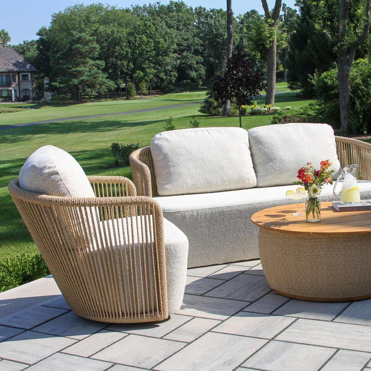 Collette Cable Wicker Outdoor Patio Set