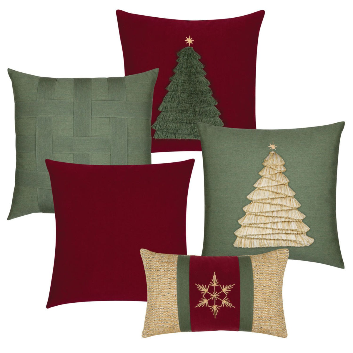 Luxury Outdoor Christmas Pillows 5-Pack