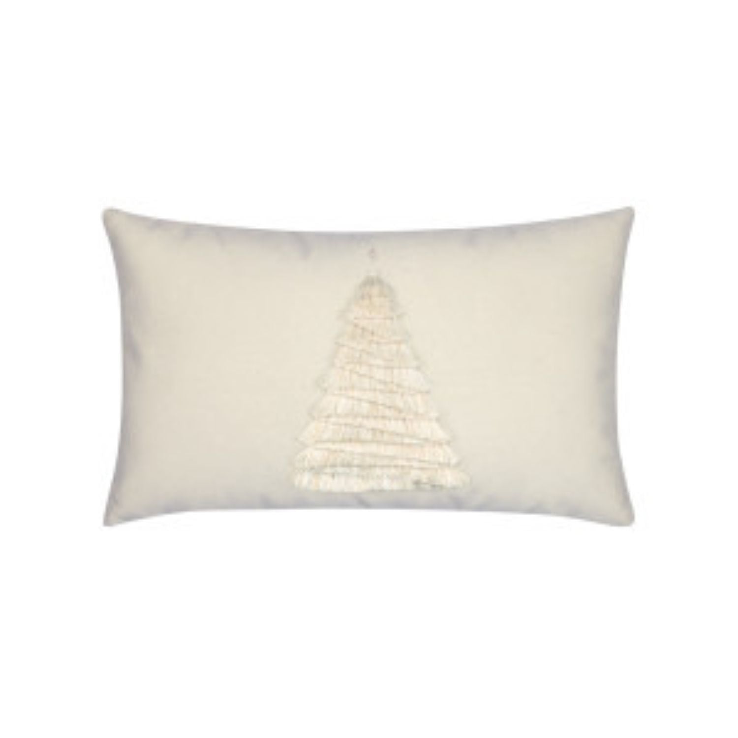 Christmas Outdoor Pillow - Fraser Fir Ivory 12x20