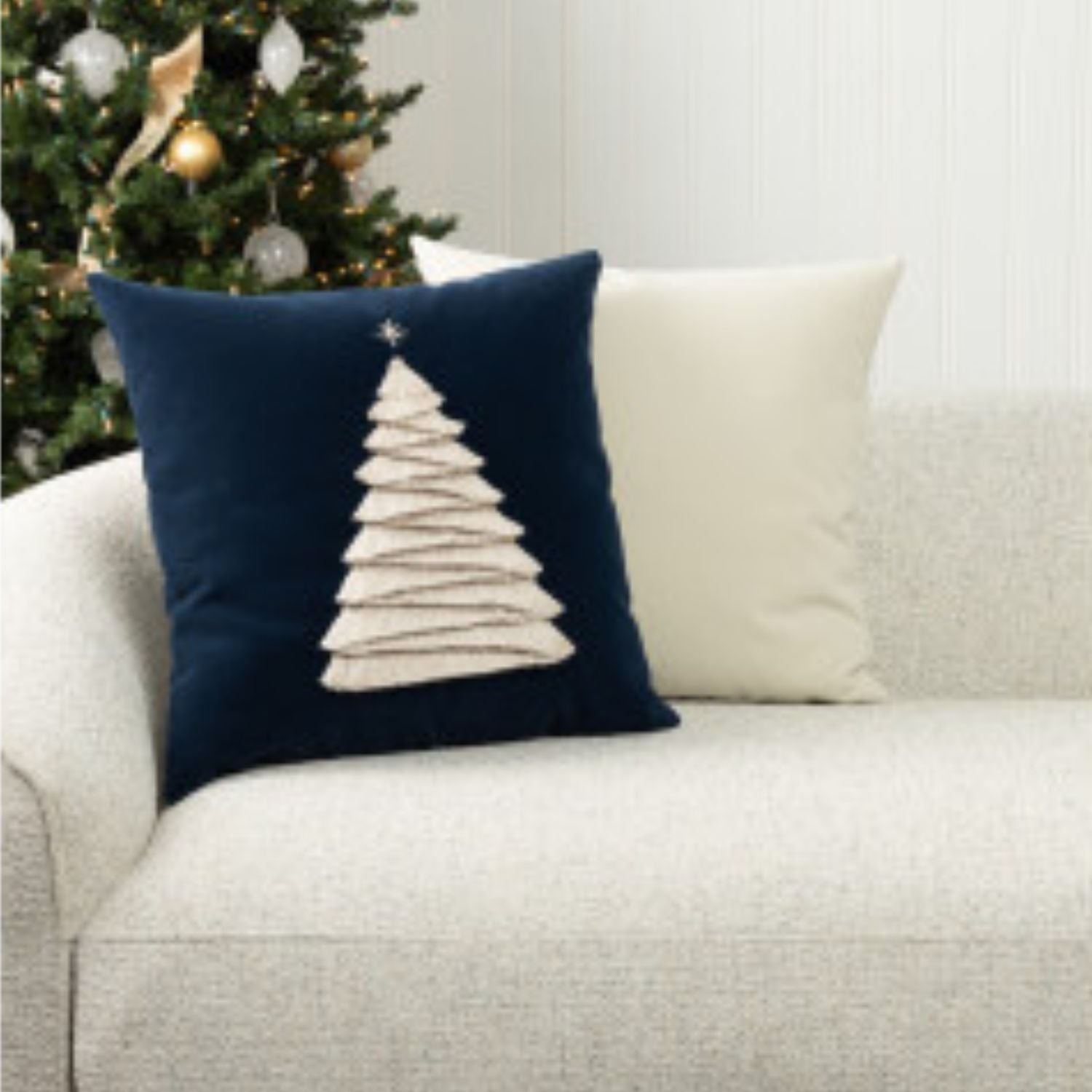 Christmas Outdoor Pillow - Fraser Fir Midnight 20x20