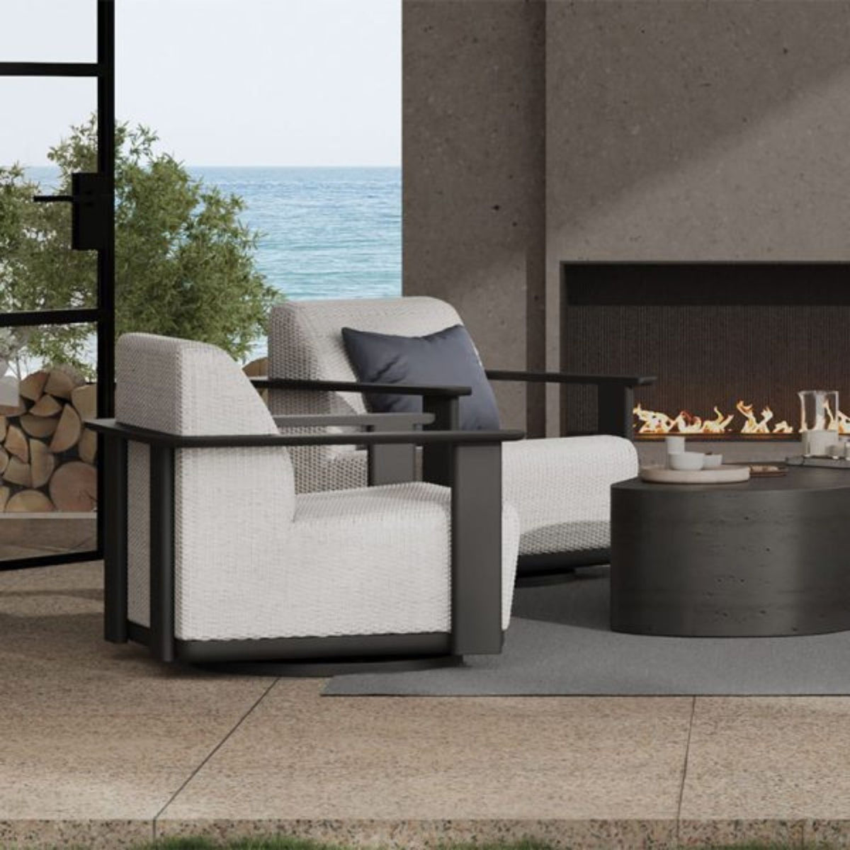 Corte Padded Club Swivel Glider