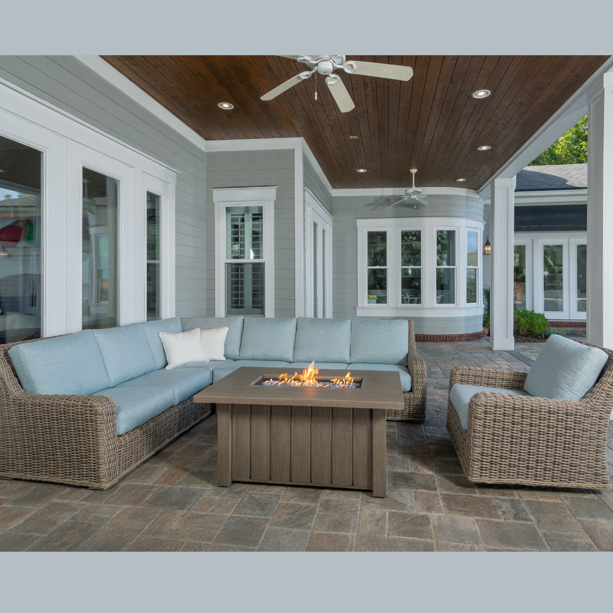 Patio Furniture Set, Ebel, Laurent, Sectional with Swivel Rocker, made of Sustainable Wicker, 
