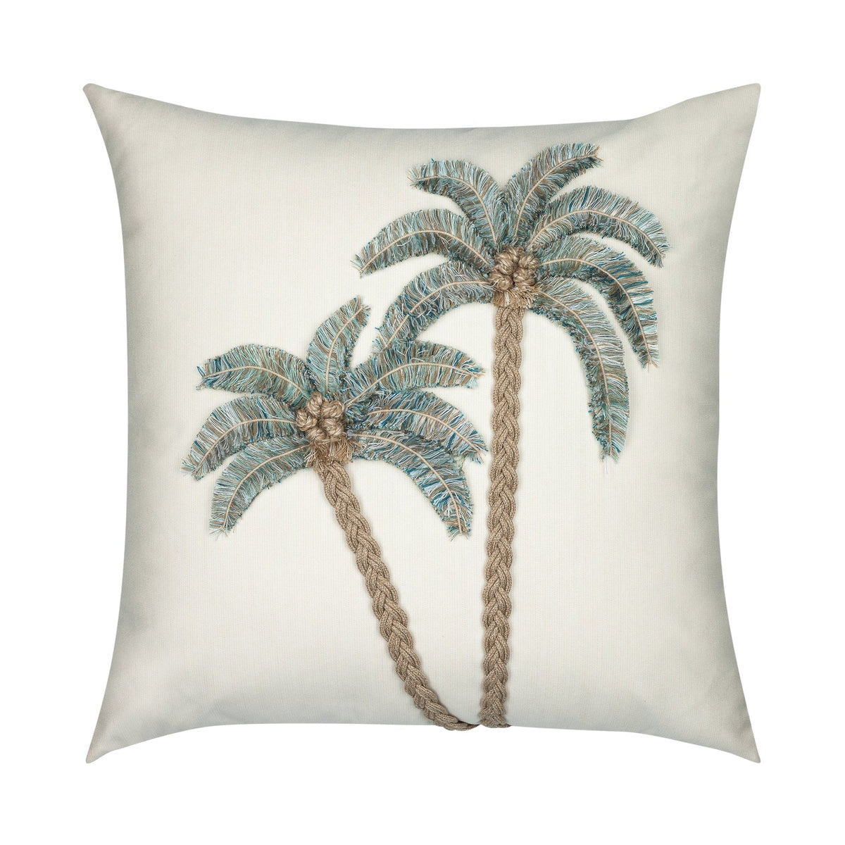Luxury Outdoor Pillow, Escape, Palm Tree 22x22, Elaine Smith, artisanal, 3 DIM , outdoor fabric, 