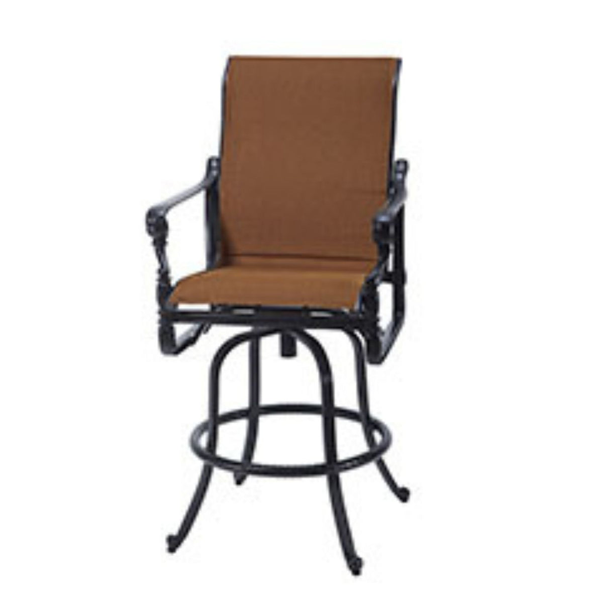 Grand Terrace Padded Sling Swivel Bar Stool