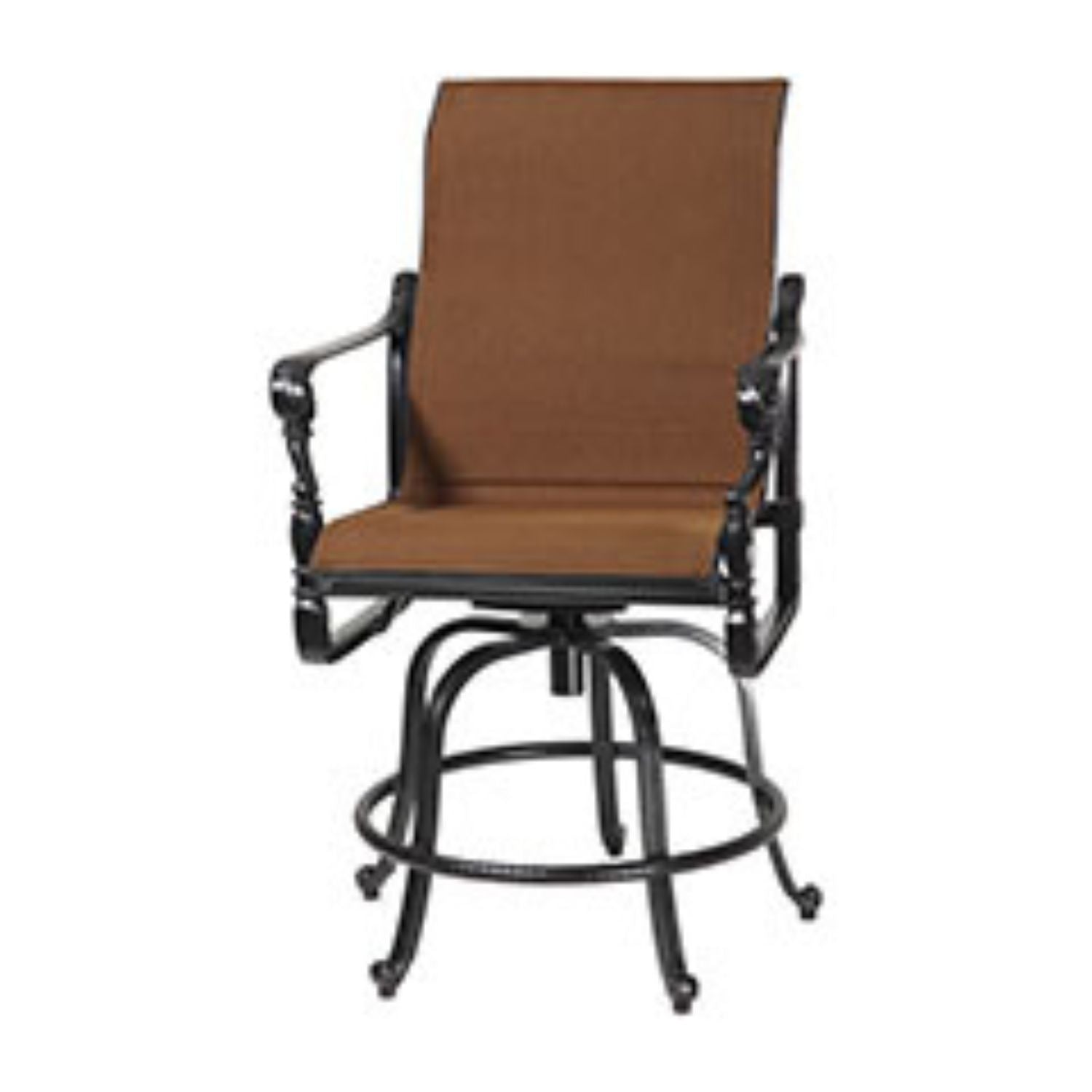 Grand Terrace Padded Sling Swivel Rocking Balcony Stool