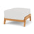 Lloyd Flanders Alpine Collection Teak Ottoman, made with premium teak and fabric