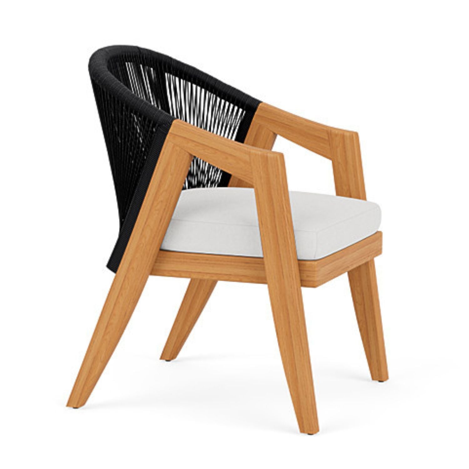 Lloyd Flanders Alpine Collection Teak Dining Chair with Nautical Rope, solid premium teak frame