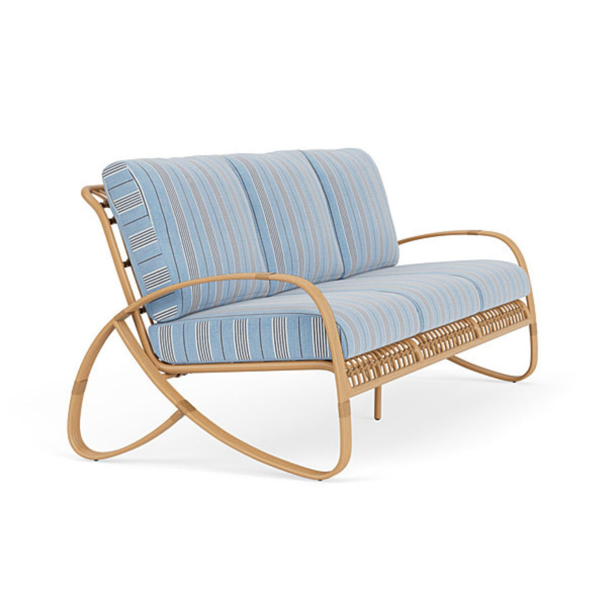 Lloyd Flanders, Riviera, Patio Set Collection, sofa, Rattan look but Aluminum, powder coat finish.  