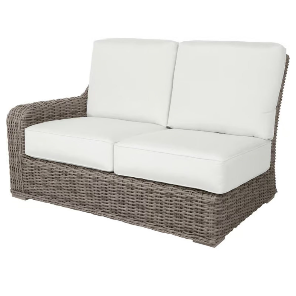 Ebel, Laurent, Wicker, Right Arm Sectional Love Seat, from recycled ocean plastics, resist salt air