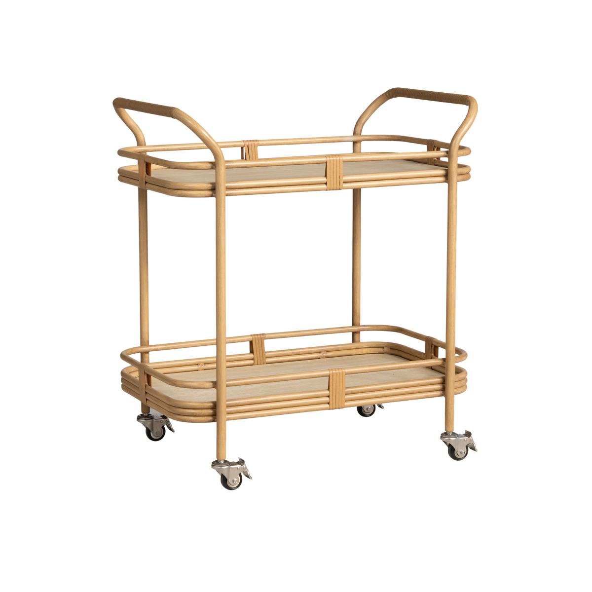 Bar Cart, Riviera, Lloyd Flanders, durable aluminum, Camel finish, mimics natural rattan