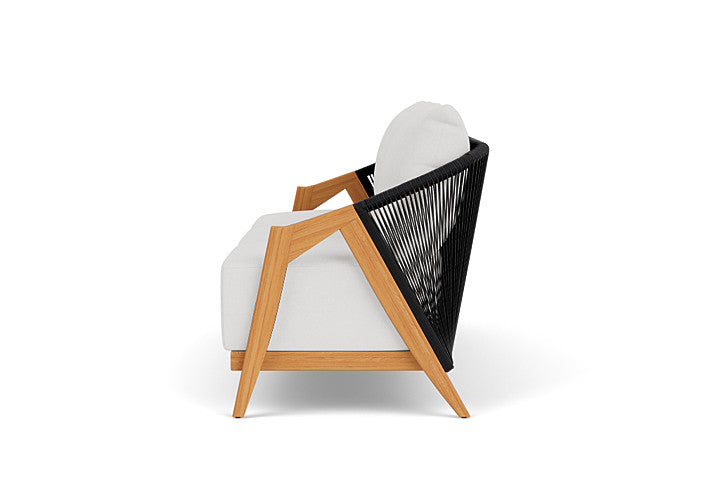 Lloyd Flanders Alpine Sofa Patio Furniture premium teak frame wrapped with weather resistant rope 