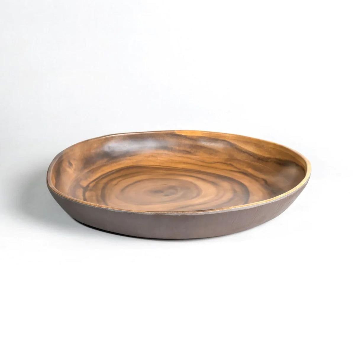 Outdoor dining Melamine dinnerware, Sequoia wood texture, for the rustic or fall outdoor table