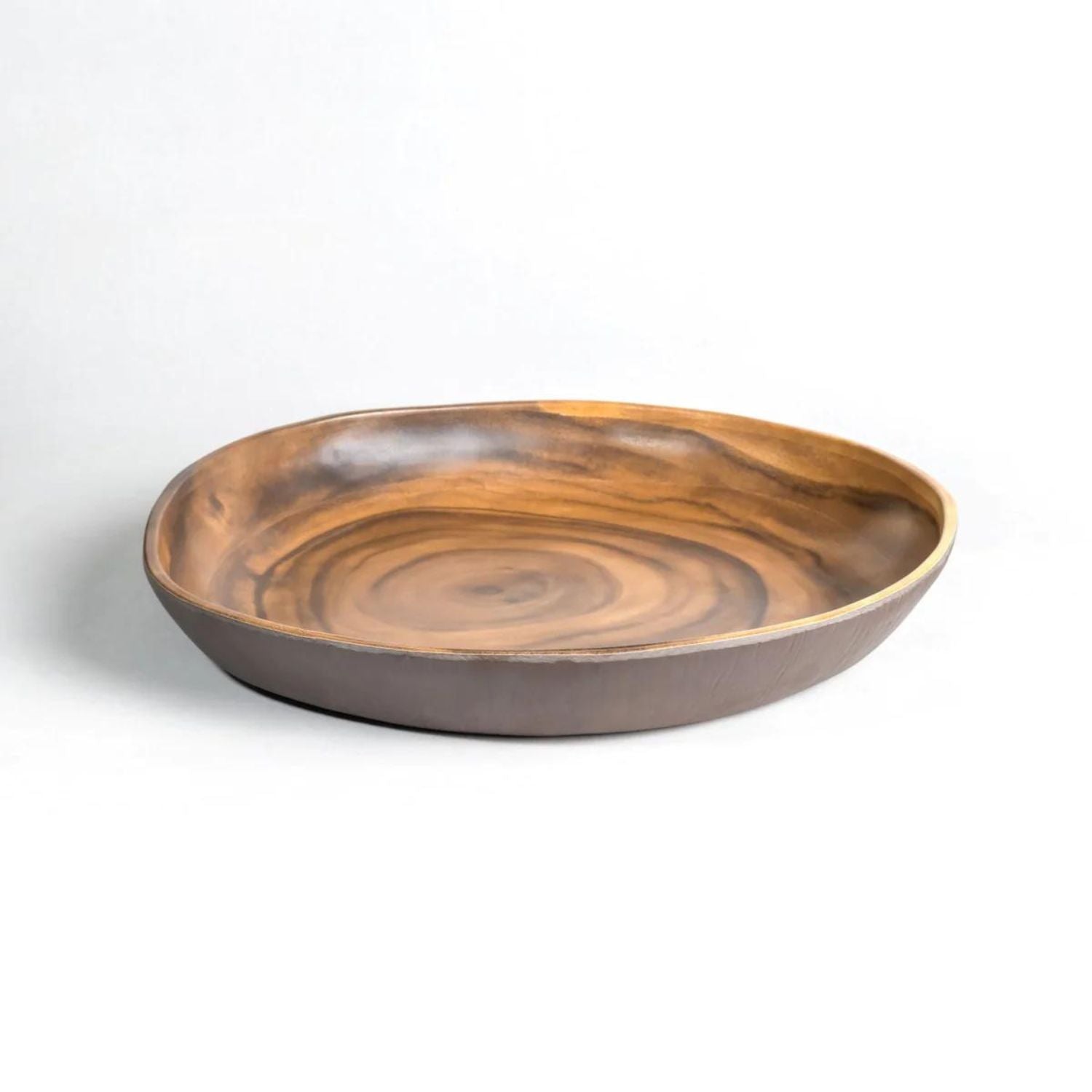 Outdoor dining Melamine dinnerware, Sequoia wood texture, for the rustic or fall outdoor table