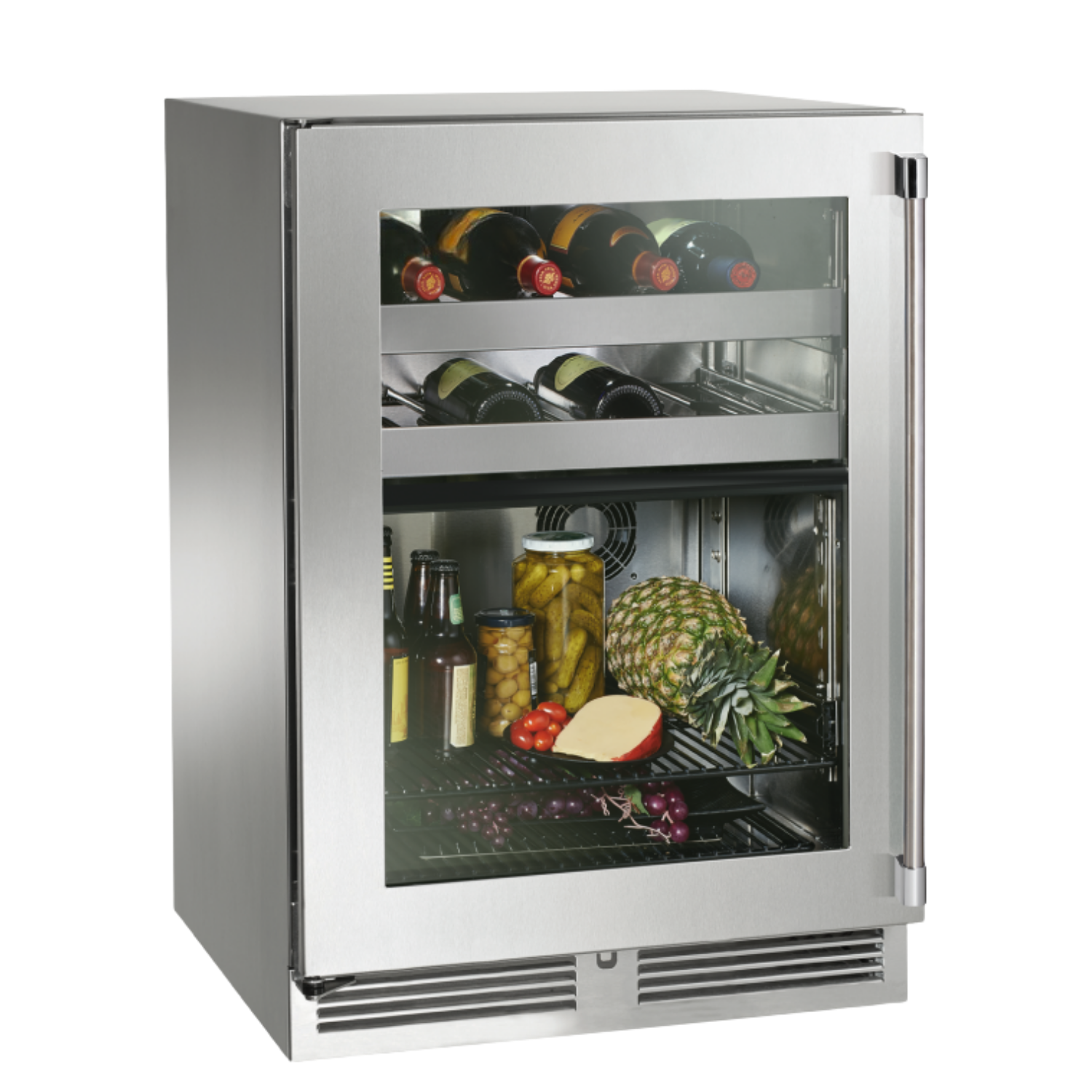Marine Grade 24" Dual Zone Refrigerator/Wine Cooler. Salt water corrosion resistant.