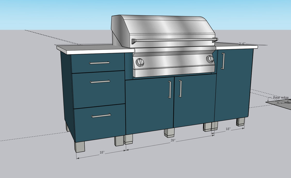 Marine Grade Outdoor Kitchen, Basic Grill Unit cost with storage, Cape Cod, MA