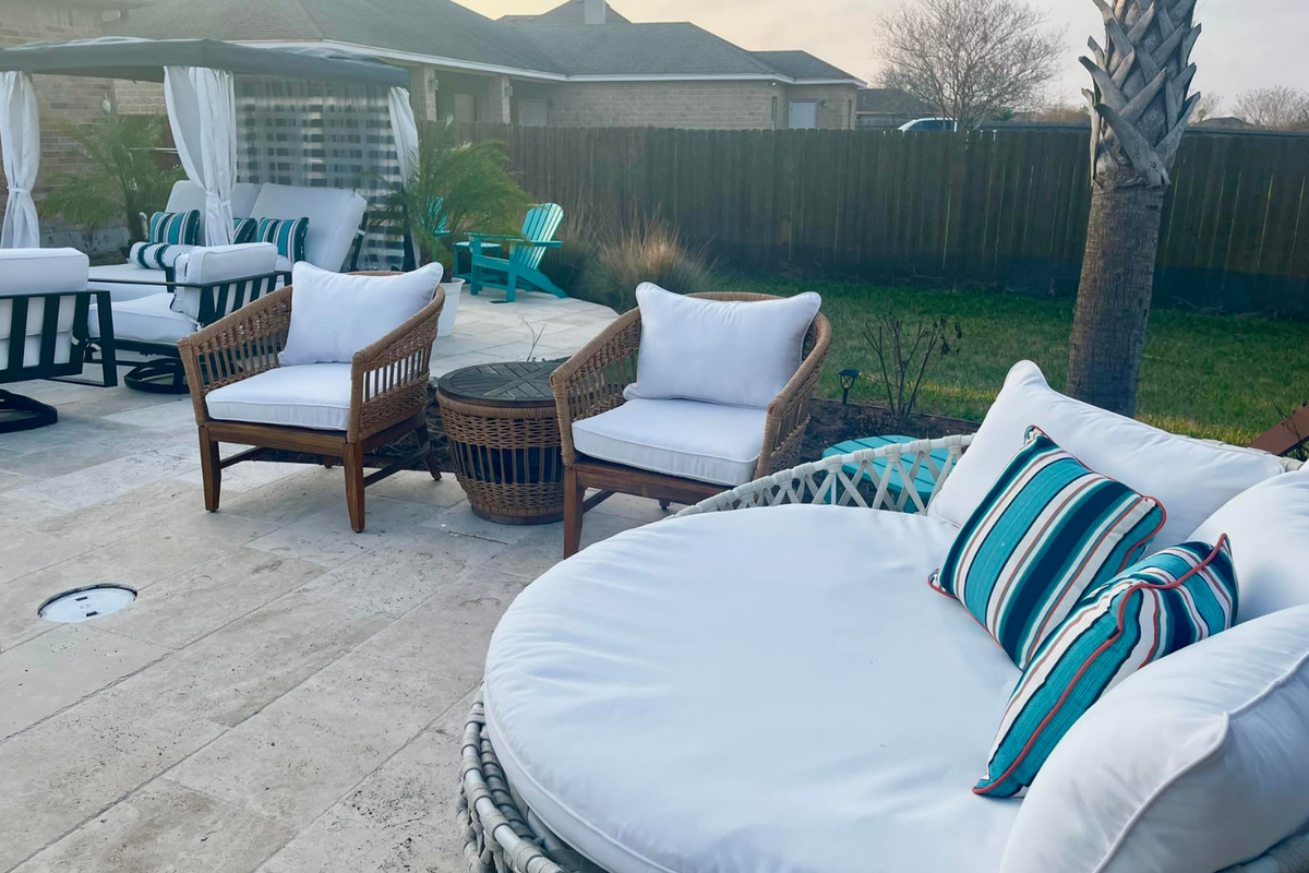Marine Grade Outdoor Cushions, Riviera Outdoor Décor, Galveston, Texas