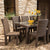 Woven 7-Piece Dining Set, Lloyd Flanders, Mesa Collection, aluminum frame, vinyl has no filler.