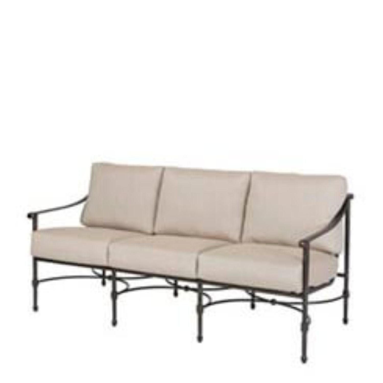 Morro Bay Patio Sofa by Gensun, Neoclassical, solid aluminum no rust, powder coat, no corrosion.  