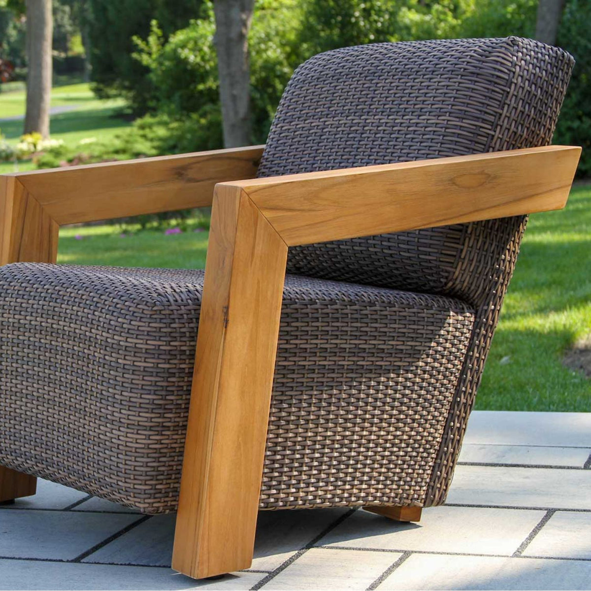 Bronson Teak and Reticulated Wicker Outdoor Patio Set