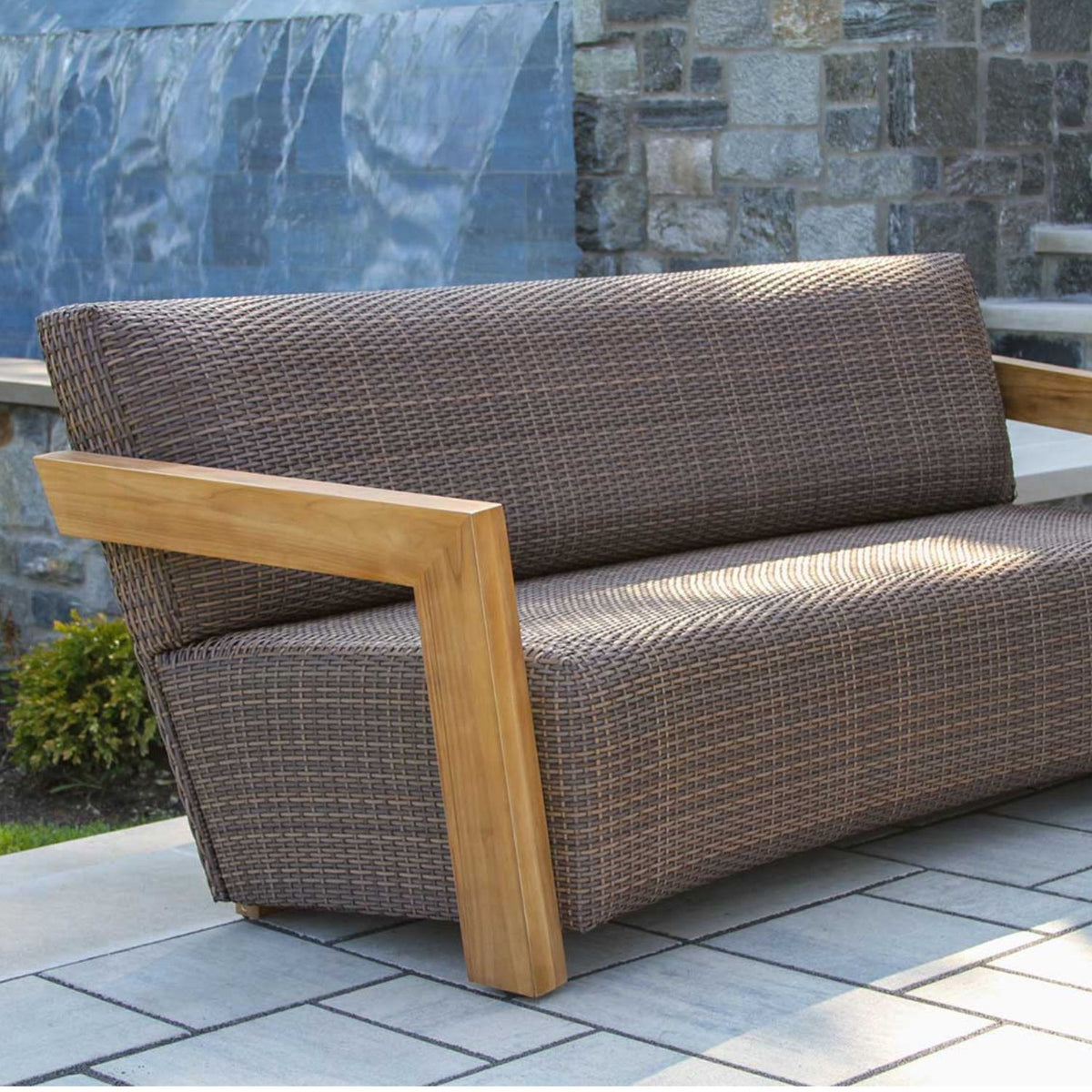 Bronson Teak and Reticulated Wicker Outdoor Patio Set