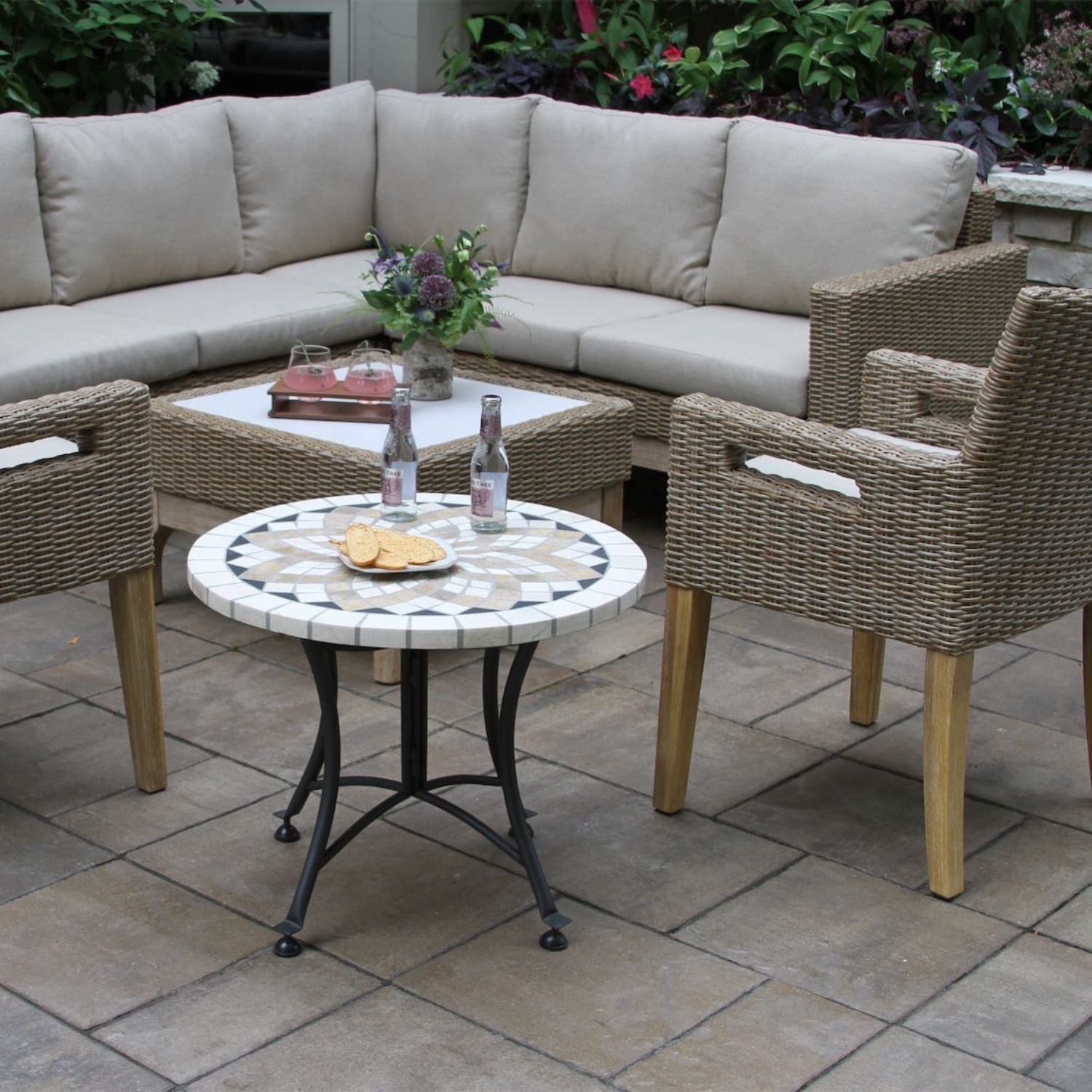 Eucalyptus & Wicker, Sectional Set, Riviera Outdoor Decor, Padre Island, Texas