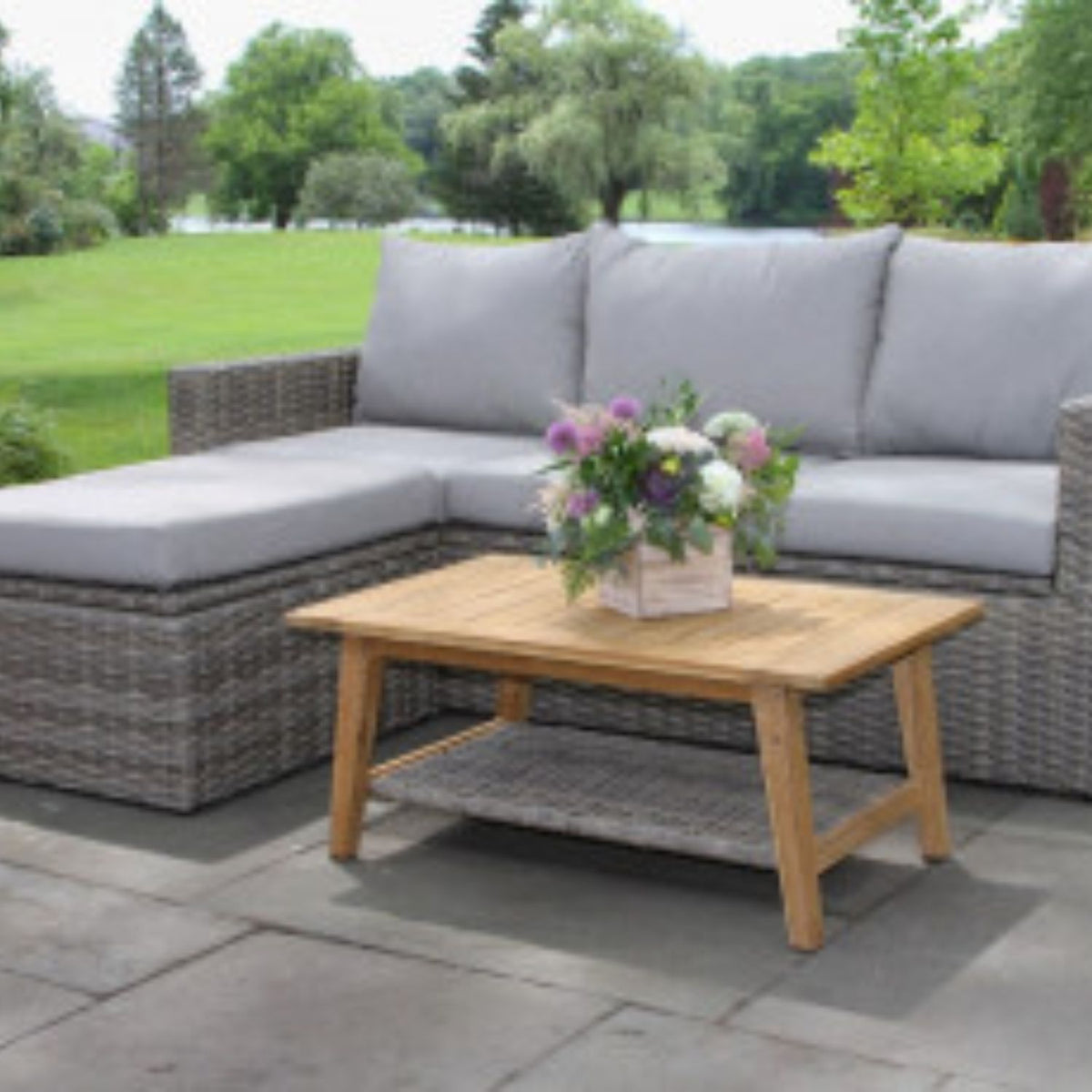 Teak &amp; Wicker 3-Piece Storage Set. Answers storage problem! Riviera Outdoor Decor, Rockport, Texas