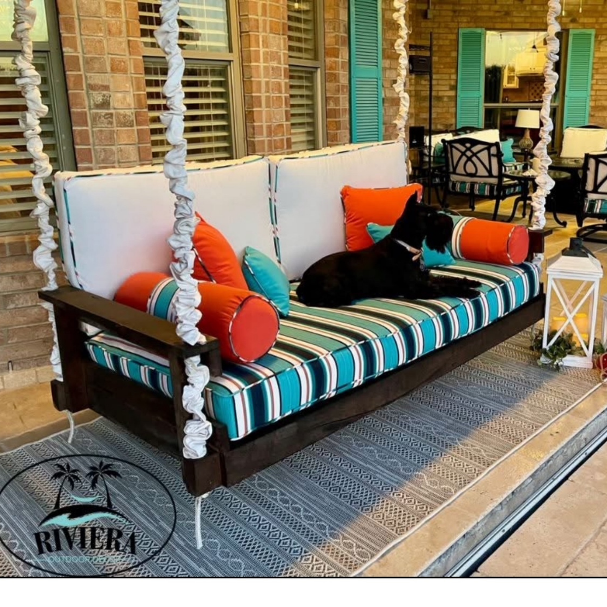 Marine Grade,, Custom Outdoor Cushions, Porch Swing, Riviera Outdoor Decor, 