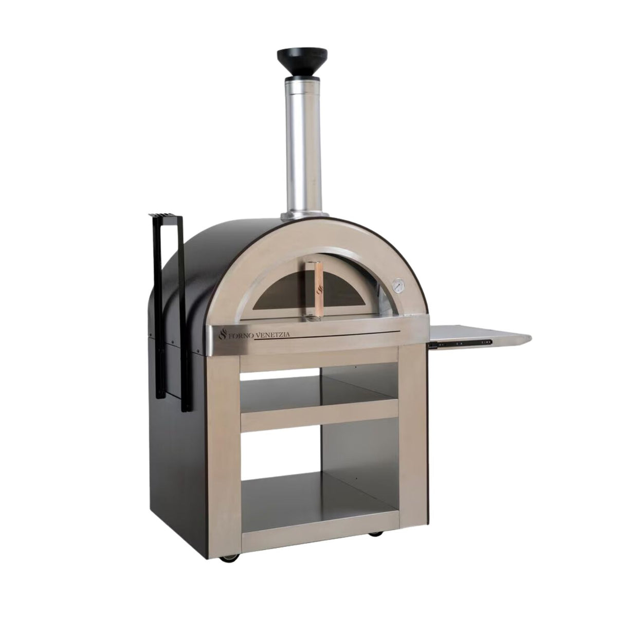 Outdoor Wood-Fired Pizza Oven- hardwoods &amp;  pellets for a  smoky flavor- 4 pizzas at a time.  

