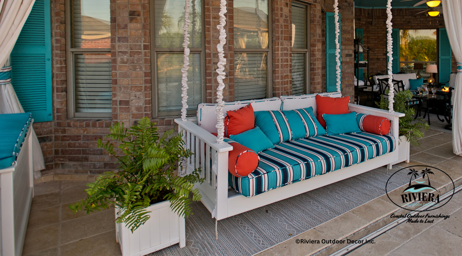 Polywood, Custom, Marine Grade Outdoor Cushions, porch swing, Riviera Outdoor Décor, Corpus Christi, Texas